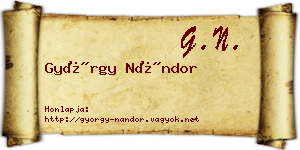 György Nándor névjegykártya