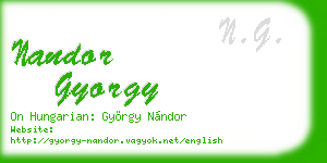 nandor gyorgy business card