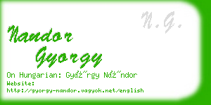 nandor gyorgy business card